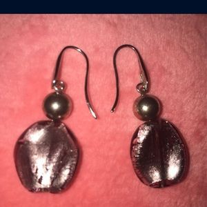 Women’s purple glass earrings